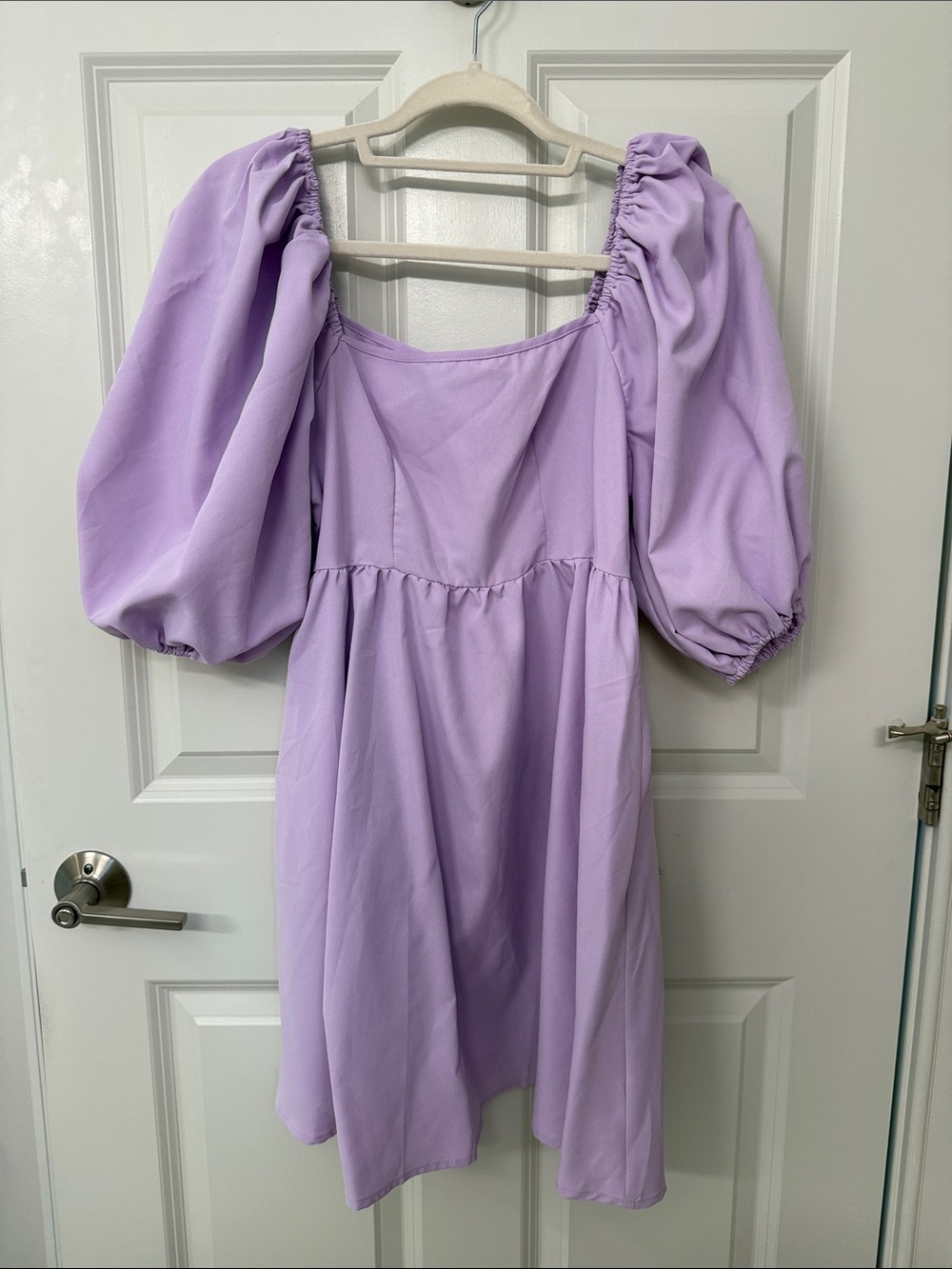 Lilac Puff-Sleeve Dress